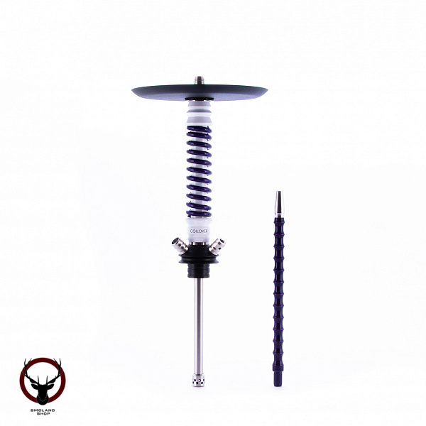 Кальян MAMAY CUSTOMS Coilovers MINI бело-фиолетовый лак (грав. коты) (без колбы)