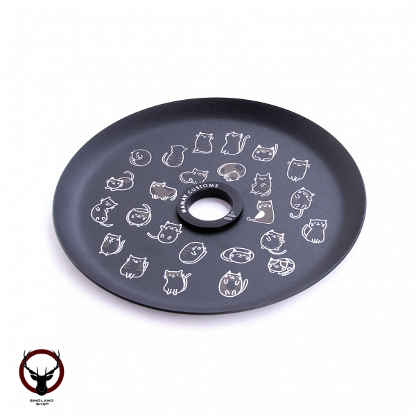 Кальян MAMAY CUSTOMS Coilovers MINI бело-фиолетовый лак (грав. коты) (без колбы)