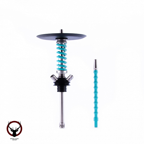 Кальян MAMAY CUSTOMS Coilover Micro серый-мята (без колбы) (гр. Листья)