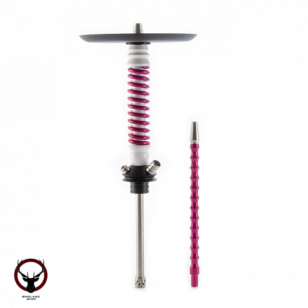 Кальян MAMAY CUSTOMS Coilovers MINI бело-розовый лак (грав. коты) (без колбы)