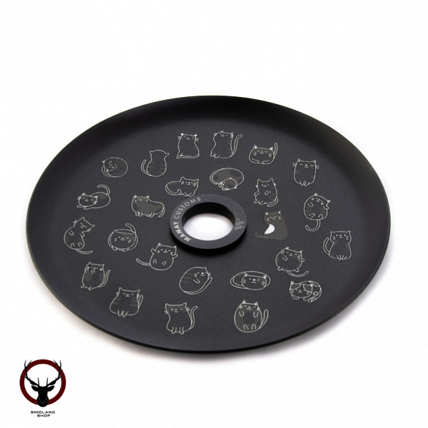 Кальян MAMAY CUSTOMS Coilovers MINI бело-розовый лак (грав. коты) (без колбы)