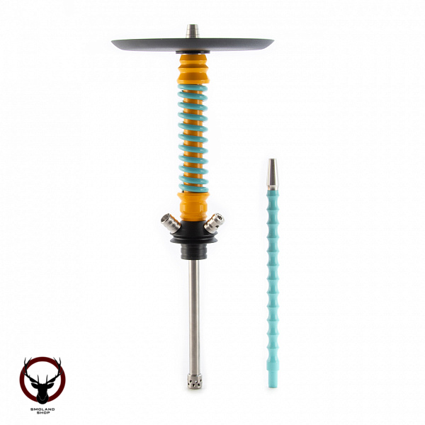 Кальян MAMAY CUSTOMS Coilovers MINI жёлто-мятный (грав. черепа) (без колбы)