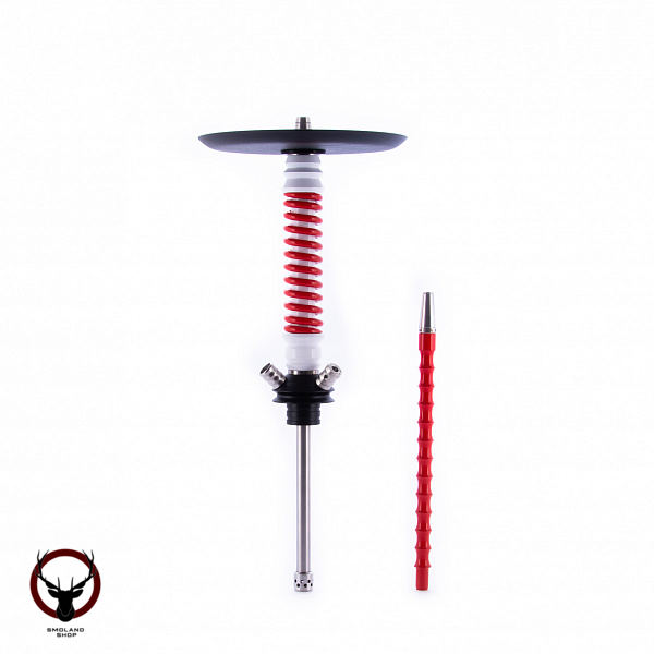 Кальян MAMAY CUSTOMS Coilovers MINI бело-красный (грав. акула) (без колбы)