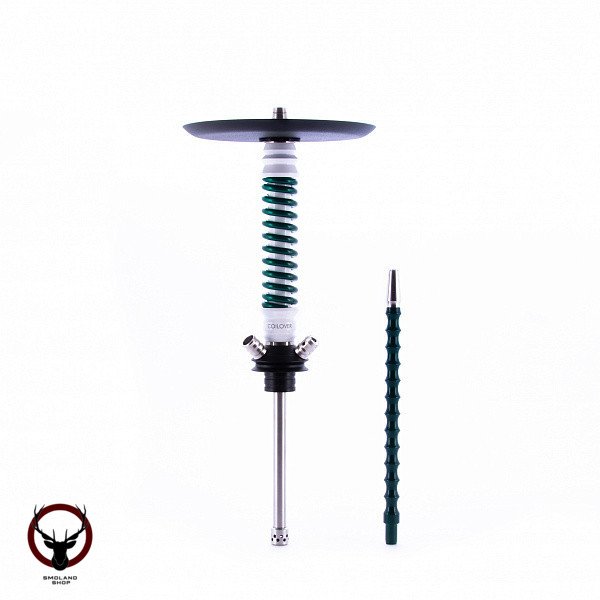 Кальян MAMAY CUSTOMS Coilovers MINI бело-зелёный лак (грав. BBS) (без колбы)