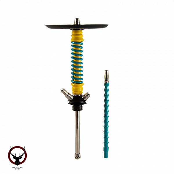 Кальян MAMAY CUSTOMS Coilovers MINI жёлто-м.волна (грав. черепа) (без колбы)