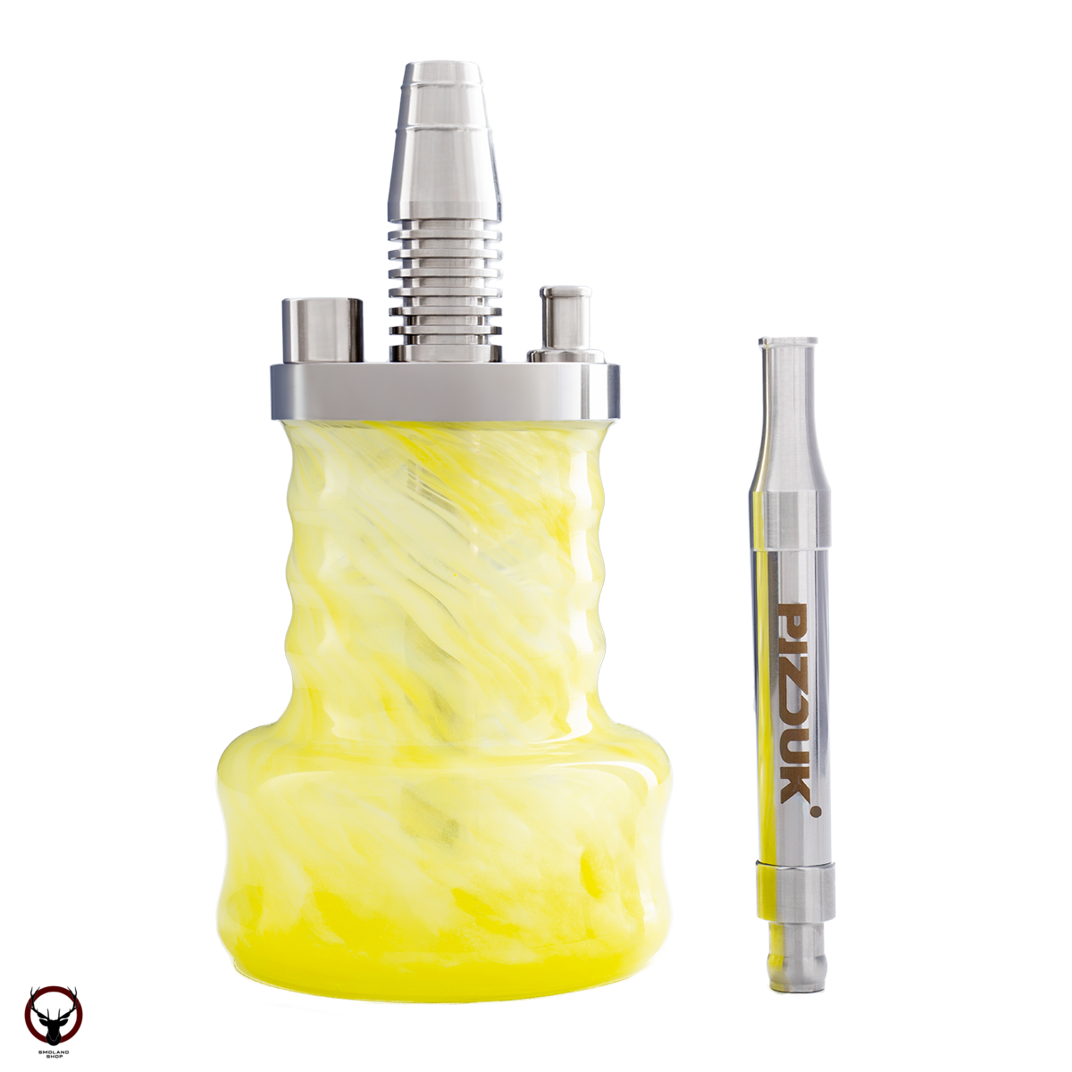 Кальян Pizduk Hookah (red-bag) жёлто-белая колба