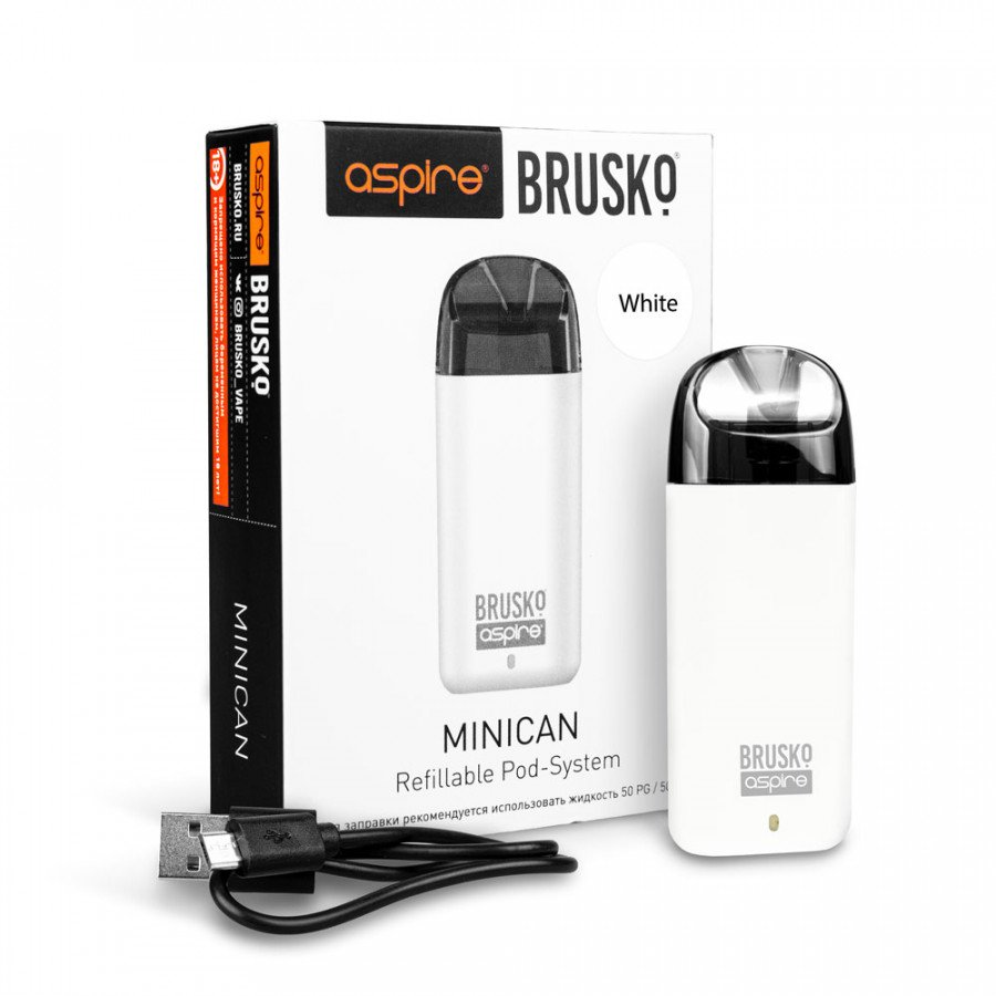 Электронная система доставки никотина Brusko Minican 6, Жемчужный (Pure white).